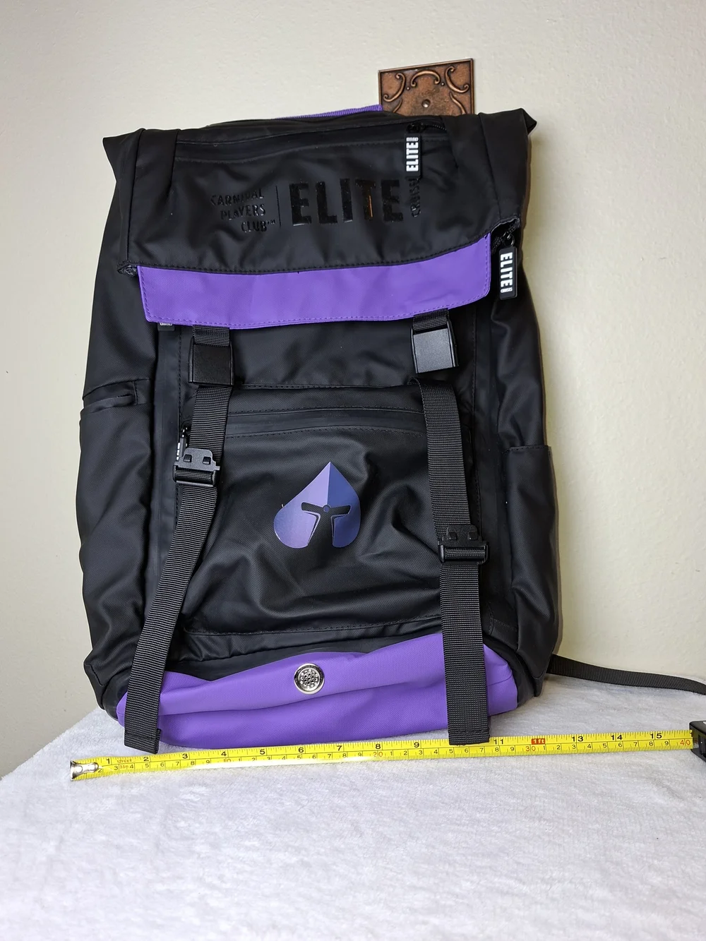 Black and Purple Roll-Top Backpack